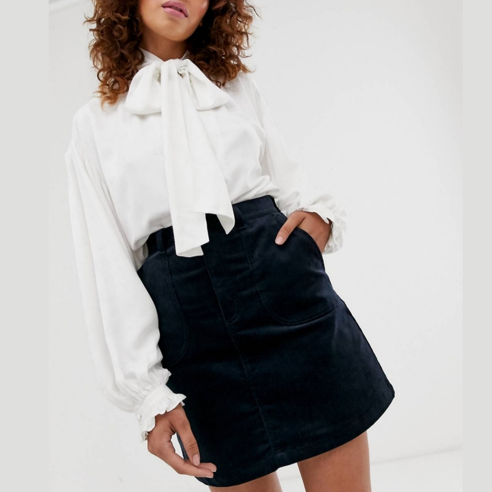 NWOT Monki A-Line Cord Mini Skirt, EU Size 44/US 12